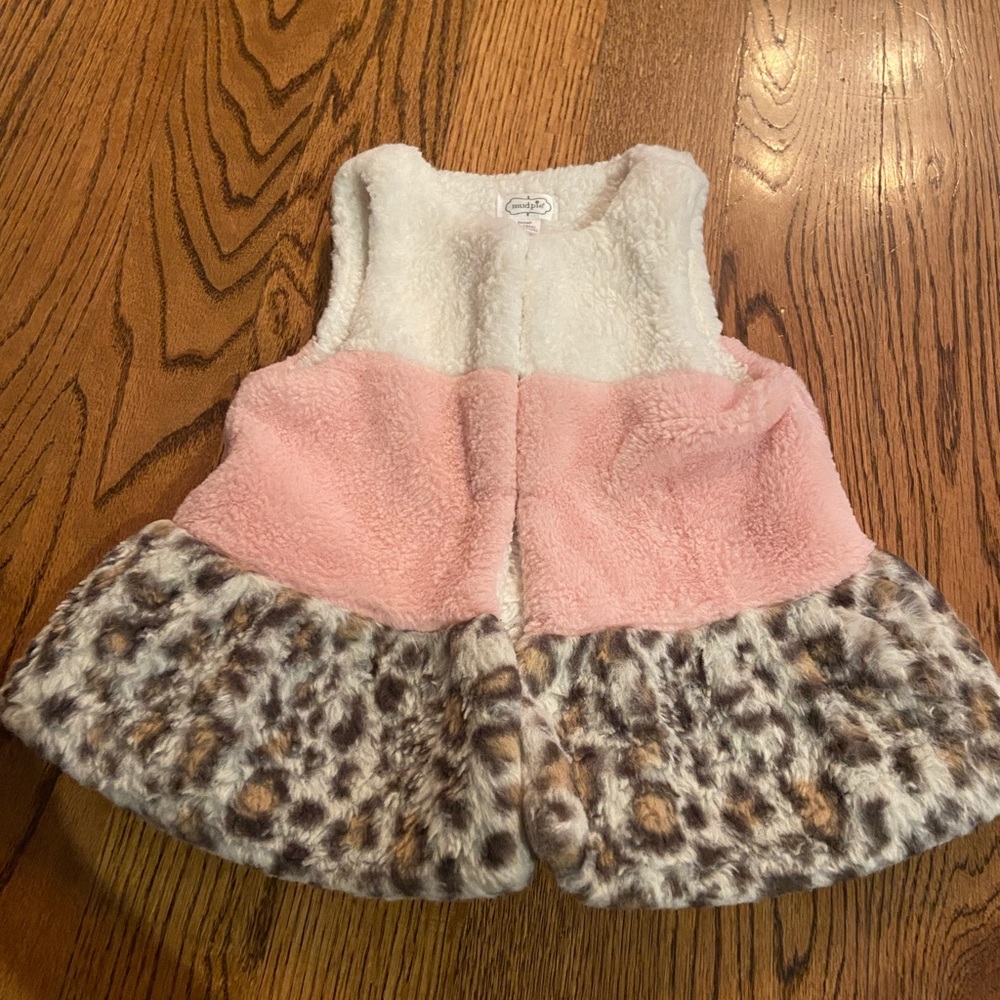 Mudpie faux fur vest, 12-18 months